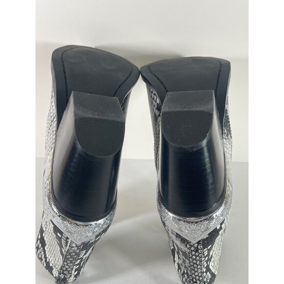 Jeffrey Campbell Cromwell Western Cowboy Snake Print Leather Boots - Picture 10 of 13